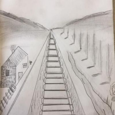 We have been learning one point perspective in art.