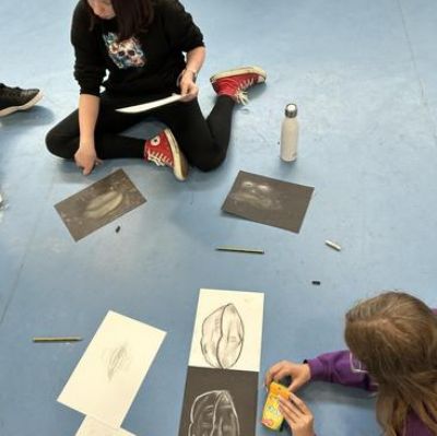 To start our enquiry we explored portraits and different techniques such as shading and smudging using a range of pencils, chalks and charcoals