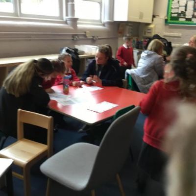 We had a poppy bunting sewing day where our grownups came to help for Remembrance Day!