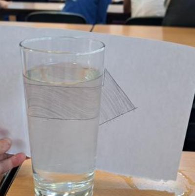 In science we have been learning about light and investigated refraction, have a look at our results.